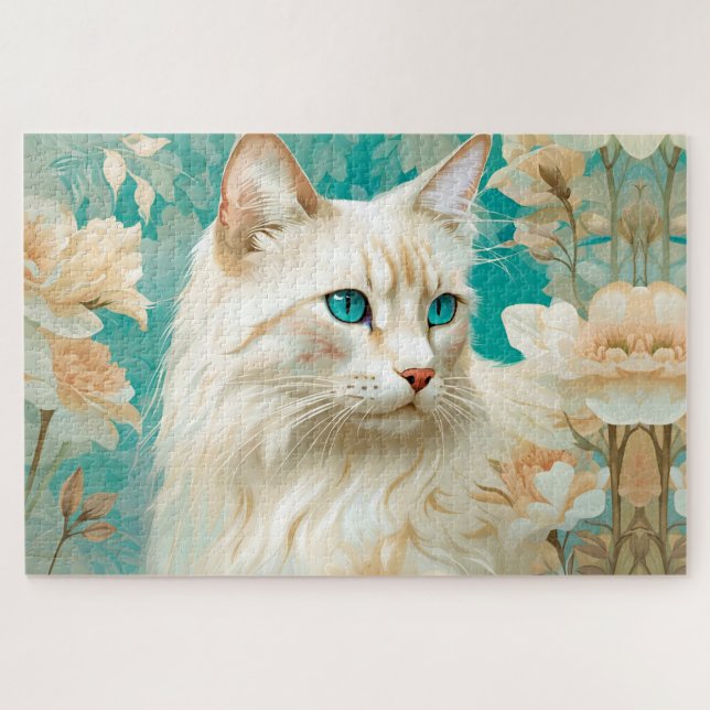 Flame Lynx Point Siamese Portrait Art (Horizontal)