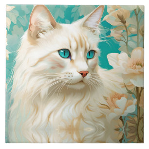 Flame Lynx Point Siamese Portrait Art Fliese