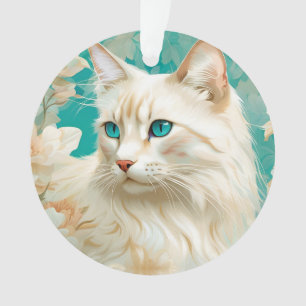 Flame Lynx Point Siamese Portrait Art Ornament