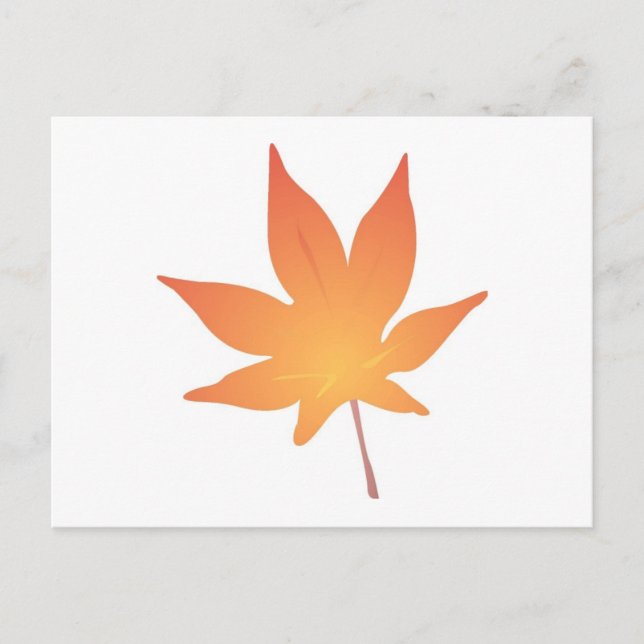 Flame Orange Leaf Postkarte (Vorderseite)