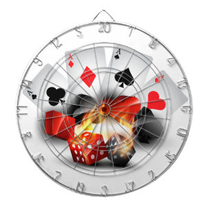 Flame Poker Casino Weiß Dartscheibe