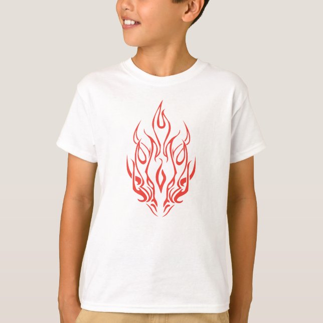 Flame Spirit Face | Tribal Fire Silhouette Art T-Shirt (Vorderseite)