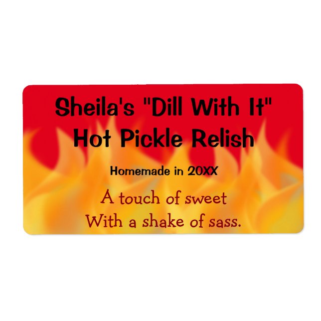 Flame Thame hausgemachte Canning Label (Vorne)