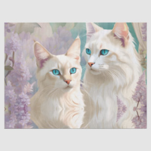 Flame und Lilac Lynx Point Siamese Portrait Art Seidenpapier