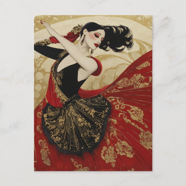 FLAMENCO DANCER #2 FEIERTAGSPOSTKARTE (Vorderseite)