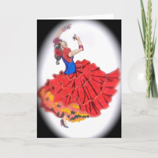 Flamenco Dancer Grußkarte Karte (Vorderseite)