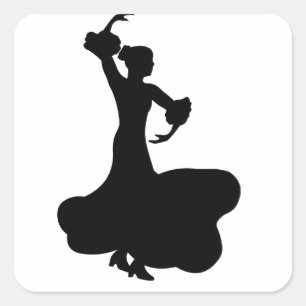 Flamenco Dancer Quadratischer Aufkleber