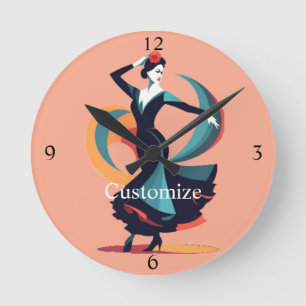 Flamenco Dancer Thunder_Cove Runde Wanduhr