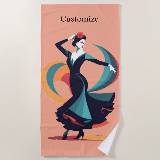 Flamenco Dancer Thunder_Cove Strandtuch (Vorderseite)