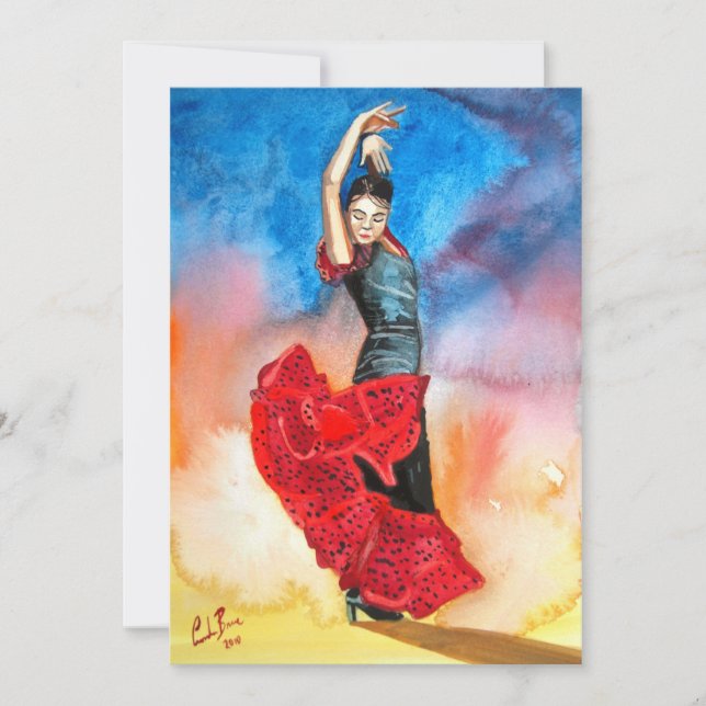 FLAMENCO DANCER Wasserfarbe (Vorderseite)