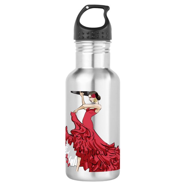 Flamenco Dancer Wasserflasche Edelstahlflasche (Vorderseite)