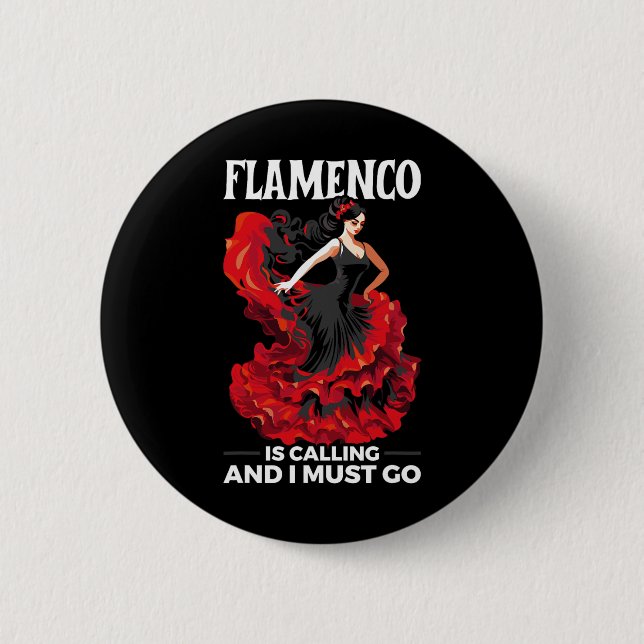 Flamenco Dancing Spanish Dancer Spanien Flamenco D Button (Vorderseite)