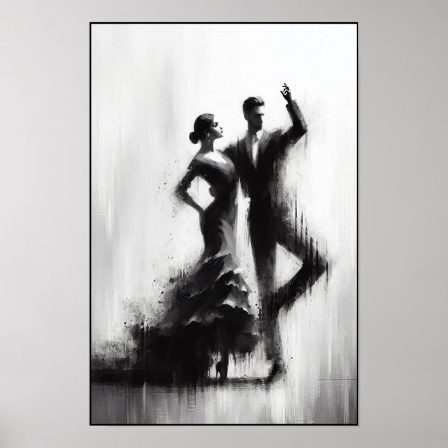 Flamenco-DDuo Abstraktes Poster (Vorne)