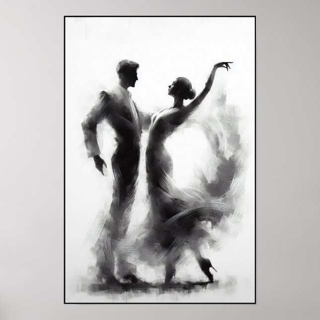 Flamenco-DDuo Abstraktes Poster (Vorne)