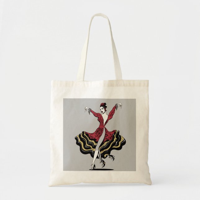 Flamenco Inspiriert Tote Tasche, Leidenschaft beim Tragetasche (Vorne)