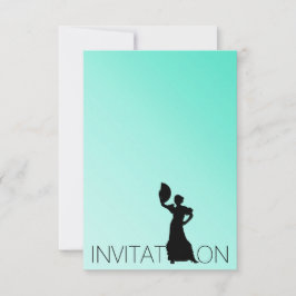 Flamenco Latin Dance Party Mint Blue Ombre Einladung