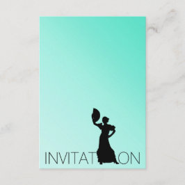 Flamenco Latin Dance Party Mint Blue Ombre Einladung