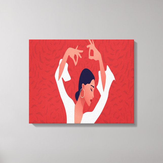 Flamenco Rote Kunst Leinwanddruck (Vorderseite)