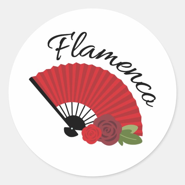 Flamenco Runder Aufkleber (Vorderseite)