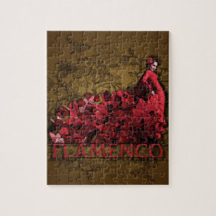 Flamenco Spanien Tanz Roter Schwarzer Braun