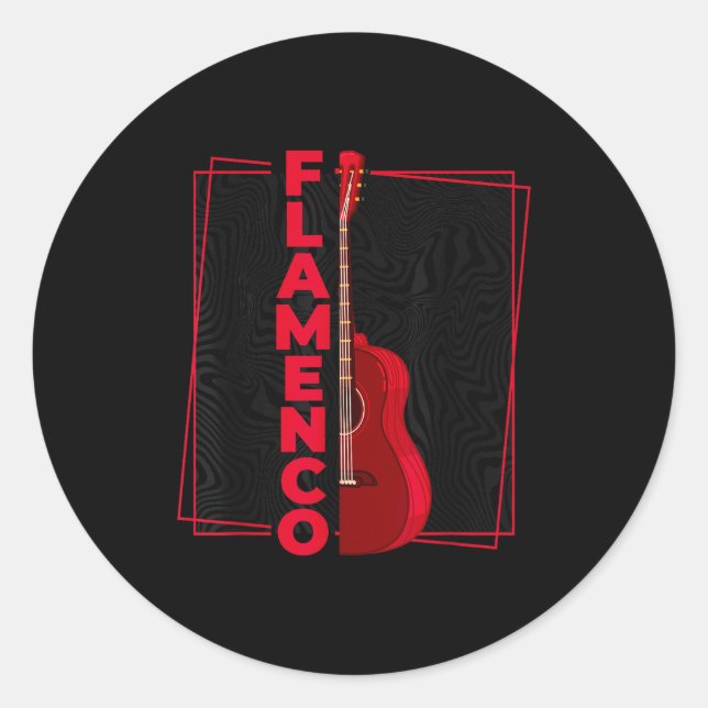 Flamenco _ Spanish Dance Guitar _ Spain Flamenco  Runder Aufkleber (Vorderseite)