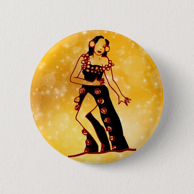 Flamenco-Tänzer Button (Vorderseite)