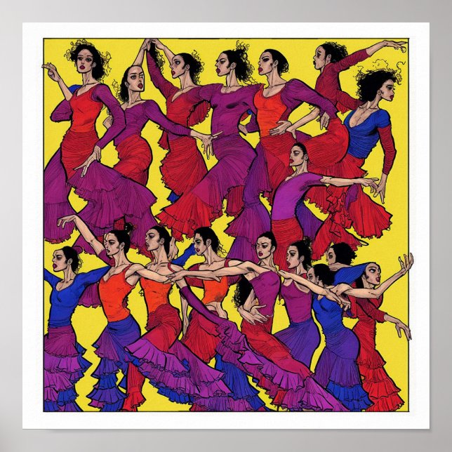 Flamenco-Tänzer drucken Poster (Vorne)