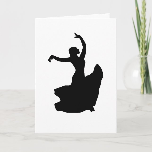 Flamenco-Tänzer im weißen Kreis Karte (Vorderseite)