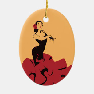 Flamenco-Tänzer in einer spektakulären Pose Keramik Ornament