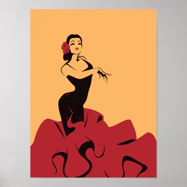 Flamenco-Tänzer in einer spektakulären Pose Poster (Vorne)