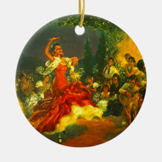 Flamenco-Tänzer Keramik Ornament (Vorne)