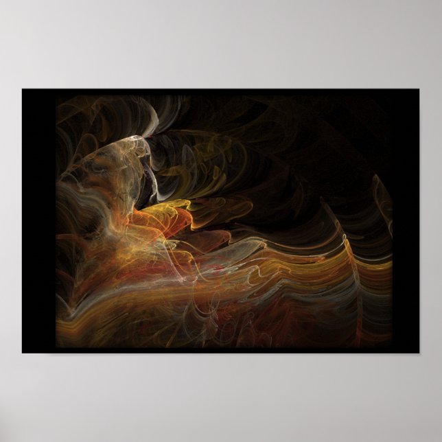 Flamenco-Tänzerin im Fraktal Poster (Vorne)