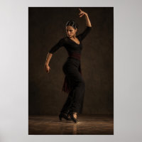 Flamenco-Tänzerin in Schwarz Dramatische Tanz-Wand
