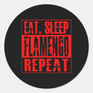 Flamengo Fußball - Trikot Eat Sleep Flamengo Repea Runder Aufkleber