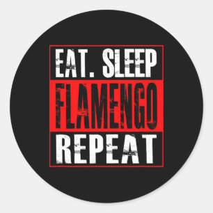 Flamengo Fußball - Trikot Eat Sleep Flamengo Repea Runder Aufkleber