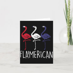 Flamerican Flamingo amerikanische Flagge 4. Juli Karte