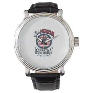 Flamerikanischer Patriot Flamingo Vintage Vektor Armbanduhr