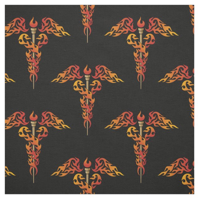 Flames Caduceus Stoff (Muster)