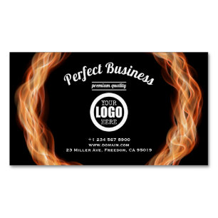 Flames Creative Unique Modern Trendy Add Your Logo Magnetische Visitenkarte