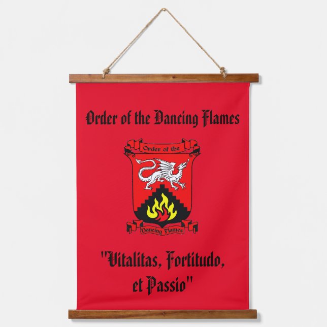 Flames Lodge Banner Wandteppich Mit Holzrahmen (Vorderseite)