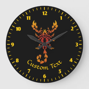 Flames Scorpion Große Wanduhr