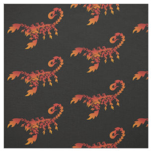 Flames Scorpion Muster Fabric Stoff