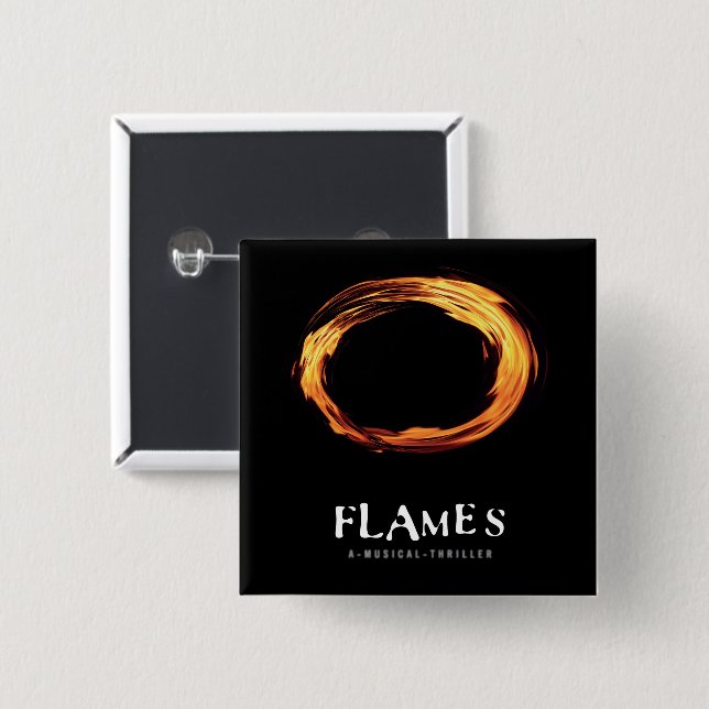 FLAMES-Square-Button Button (Vorne & Hinten)