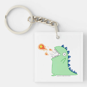 Flamey der Drache-Acryl-Schlüsselanhänger Schlüsselanhänger