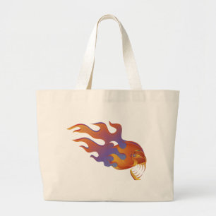 Flamin Fangs Orange Skull Jumbo Stoffbeutel