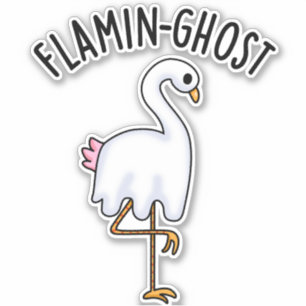 Flamin-ghost Funny Flamingo Ghost Pun Aufkleber