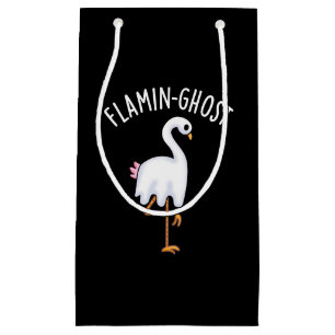 Flamin-ghost Funny Flamingo Ghost Pun Dark BG Kleine Geschenktüte