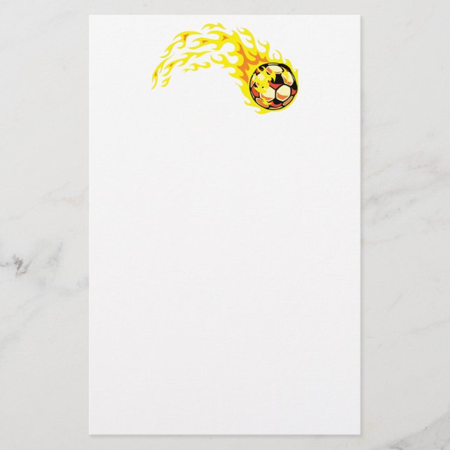 Flamin' Soccer Ball Briefpapier (Vorderseite)