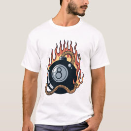 Flaming 8-Bombe-Tätowierungsillustrierung T-Shirt