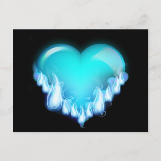 FLAMING BLAUE EISE HERZEN LIEBE SCHWEETHEARTEN FLI POSTKARTE (Vorderseite)